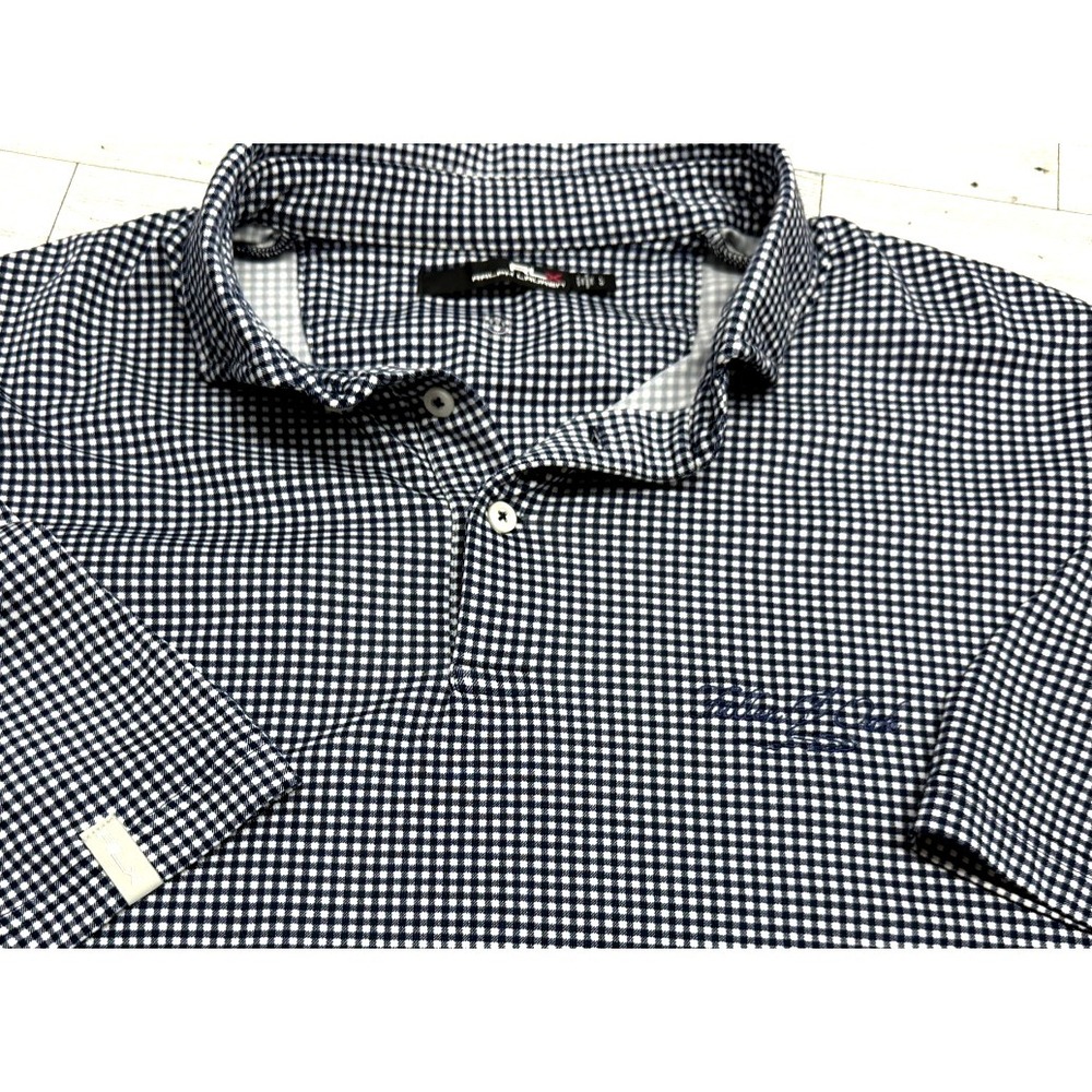 RLX Ralph Lauren Polo Shirt Mens Classic Fit Logo Performance Royal Oaks Golf LG